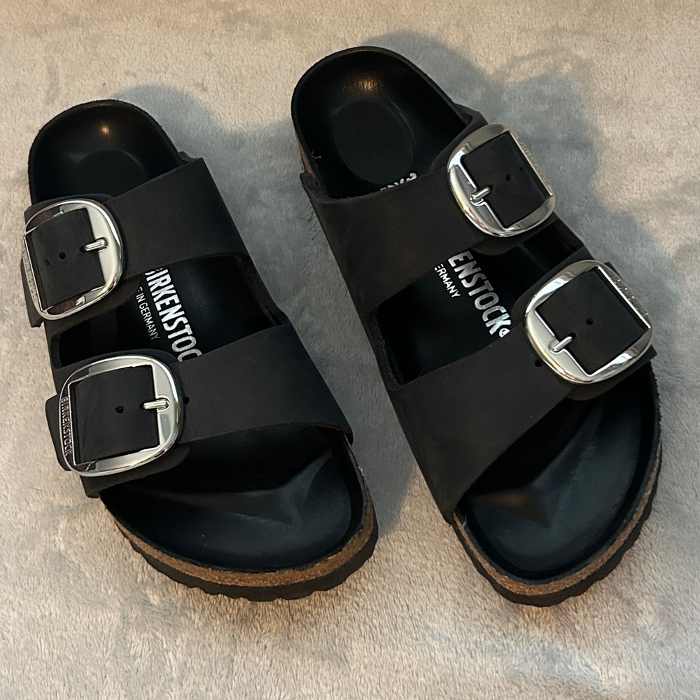 Birkenstock Arizona Black Leather Sandals (NWOT)